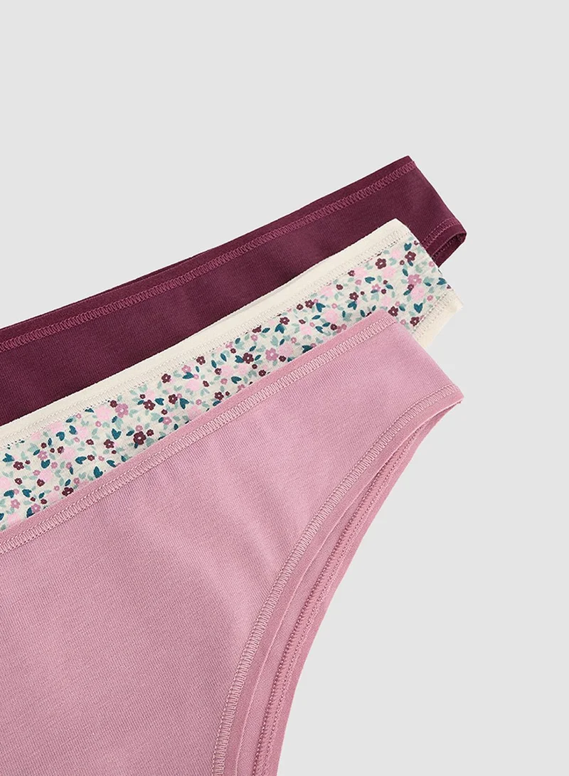 Penti Ditsy Dance Floral Medium Waist 3-Pack Brazilian Panties